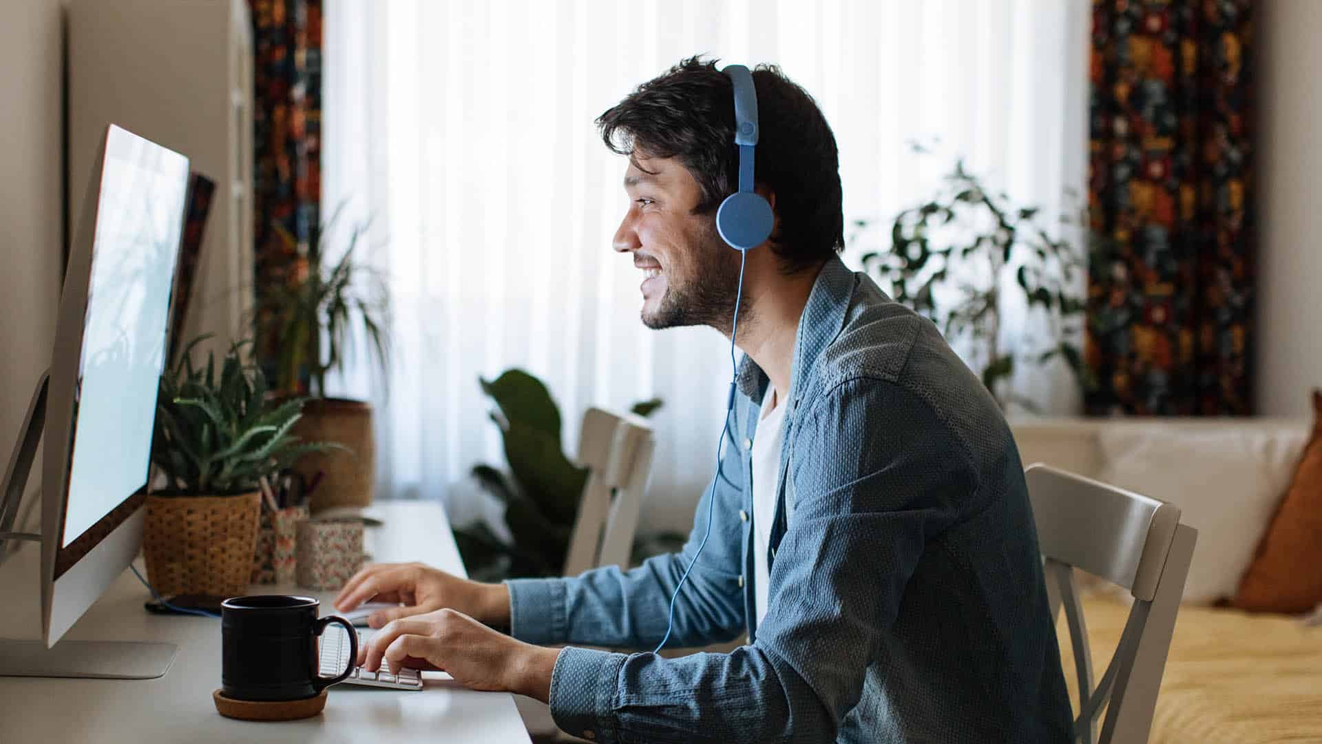 Hiring Outsourced Labor: A worker doing their job in their virtual office.