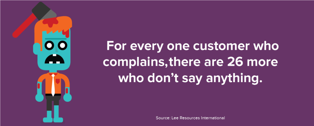 For every one customer who complains, there are 26 more who don't say anything.